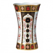 Royal Crown Derby Old Imari Solid Gold Band Column Vase Large