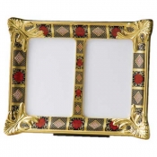 Royal Crown Derby Old Imari Solid Gold Band Double Picture Frame