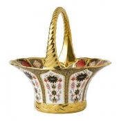 Royal Crown Derby Old Imari Solid Gold Band Fruit Basket