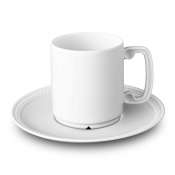 L'Objet Soie Tressee White Espresso Cup + Saucer