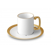 L'Objet Soie Tressee Gold Espresso Cup + Saucer