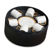 L'Objet Soie Tressee Gold Espresso Cup + Saucer(Gift Box of 6)