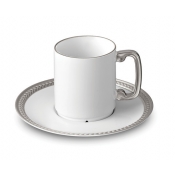 L'Objet Soie TresseePlatinum Espresso Cup + Saucer