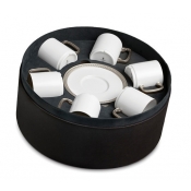 L'Objet Soie Tressee Platinum Espresso Cup + Saucer(Gift Box of 6)