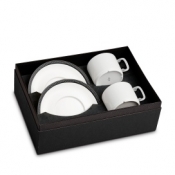 L'Objet Soie Tresse Black Tea Cup + Saucer (Gift Box of 2)