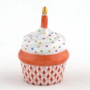 Herend Cupcake with Candle Rust