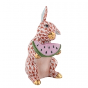 Herend Bunny with Watermelon - Rust