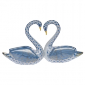 Herend Kissing Swans Blue