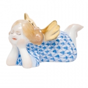 Herend Tranquility Lying Angel - Blue