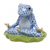 Herend Yoga Frog - Blue