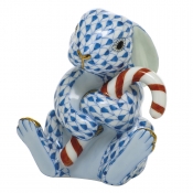 Herend Candy Cane Bunny - Blue