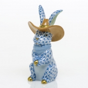 Herend Cowboy Bunny - Blue