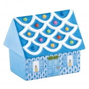 Herend Cozy Gingerbread House Blue