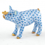 Herend Pig with Butterfly Blue