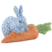 Herend Carrot Love Bunny - Blue
