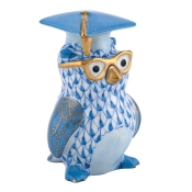 Herend Graduation Owl - Blue