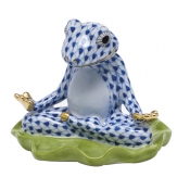 Herend Yoga Frog - Sapphire