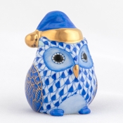 Herend Winter Owl - Sapphire