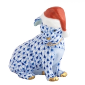 Herend Santa Puppy - Sapphire