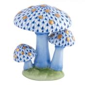 Herend Mushroom Trio - Sapphire