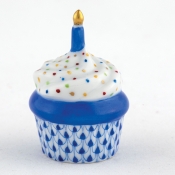 Herend Cupcake with Candle Sapphire