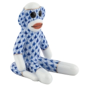 Herend Sock Monkey - Sapphire