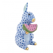 Herend Bunny with Watermelon - Sapphire