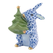 Herend Christmas Tree Bunny - Sapphire