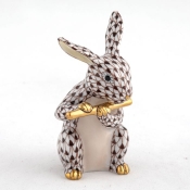 Herend Flute Bunny - Chocolate
