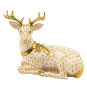 Herend Lying Christmas Deer - Butterscotch