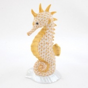 Herend Seahorse on Scallop Shell Butterscotch