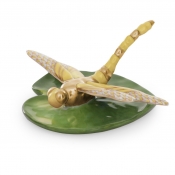 Herend Dragonfly on Lily Pad - Butterscotch