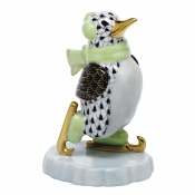Herend Ice Skating Penguin Ice Skating Penguin - Black