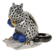 Herend Chipmunk w/Berries Black