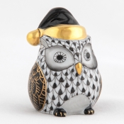 Herend Winter Owl - Black