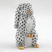 Herend Standing Lop Ear Bunny - Black
