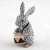 Herend Drummer Bunny - Black