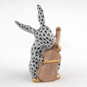 Herend Cello Bunny - Black