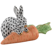 Herend Carrot Love Bunny - Black