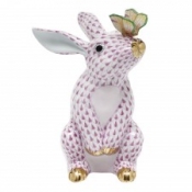 Herend Bunny w/ Butterfly Raspberry