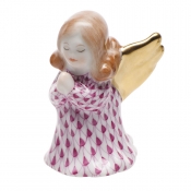 Herend Small Praying Angel - Raspberry