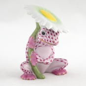 Herend Flower Frog Raspberry