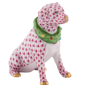 Herend Holiday Dog - Raspberry