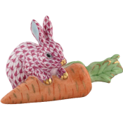 Herend Carrot Love Bunny - Raspberry
