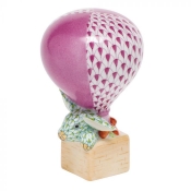 Herend Hot Air Baloon Bunny - Raspberry / Key Lime