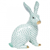 Herend Large Sitting Bunny - Green