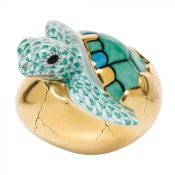Herend Hatching Sea Turtle Green