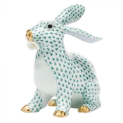 Herend Bunny with Daisy Bunny - Green