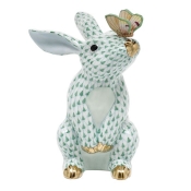 Herend Bunny w/ Butterfly Green