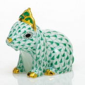 Herend Bunny w/ Tiara - Green